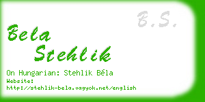 bela stehlik business card